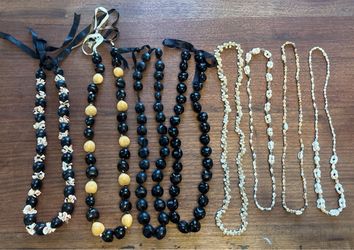 8 Hawaiian Kukui Nut & Shell Leis