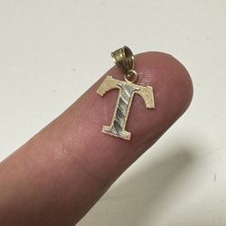10k Gold “T” Charm