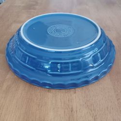 Longaberger Blue Basket Weave Pie Plate 
