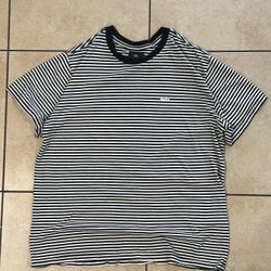 Obey Apex Black/White Striped T-shirt - Sz Large