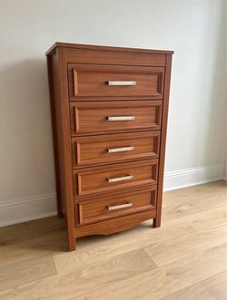 5-Drawer Tall Wood Dresser Chest