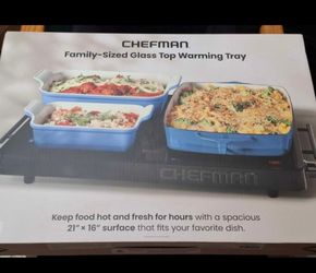 Chefman extra large glass warming tray