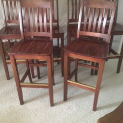 6 Wood Chairs Brown