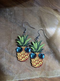 Pineapple Dangle Earrings Double sided 