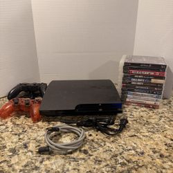 Sony PlayStation 3 Lot - 120GB, 12 Games, 2 Controller and cables