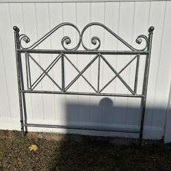 All Metal Silver Queen Headboard With Steel Bed Frame