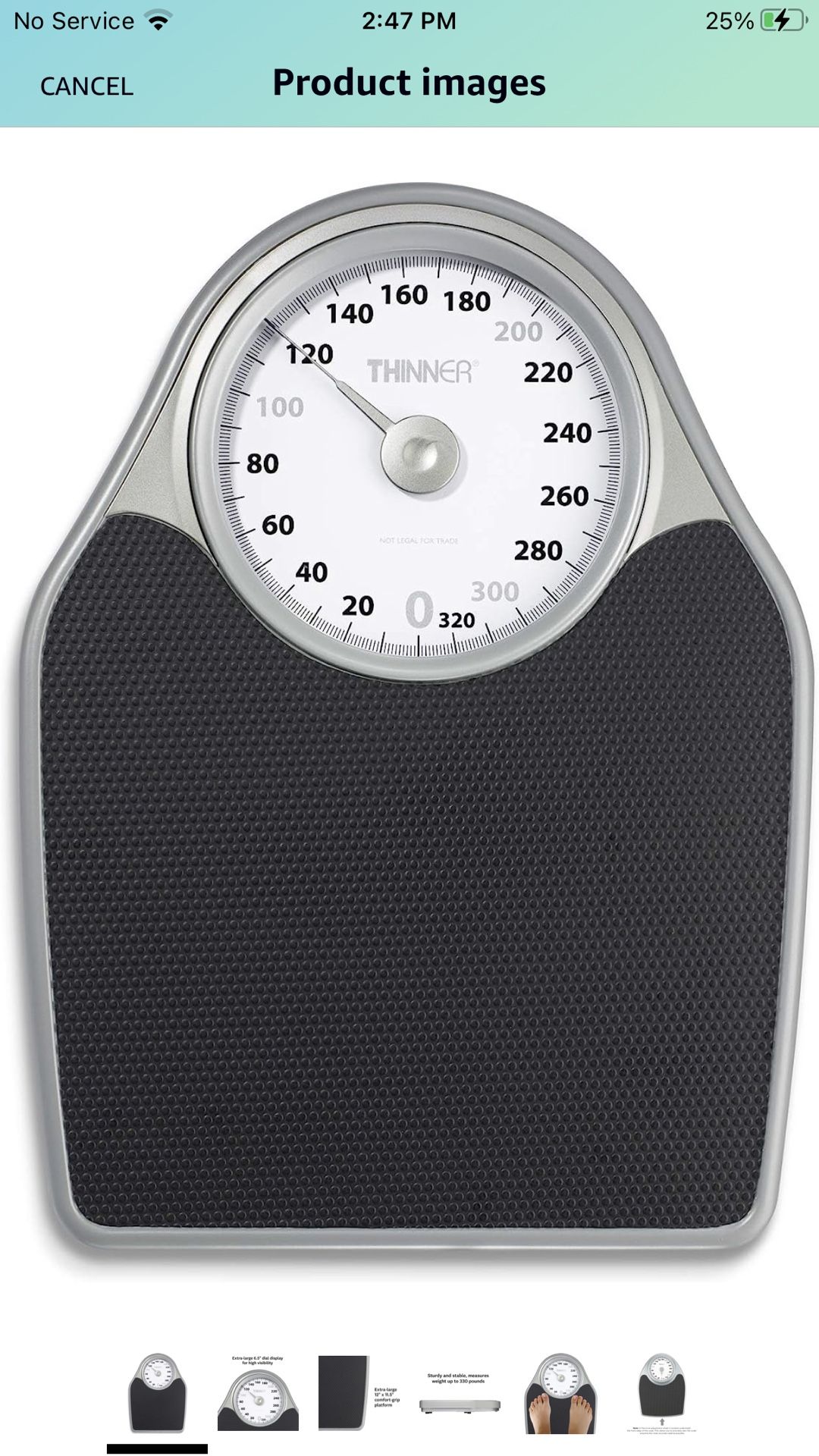 Thinner by Conair Bathroom Scale for Body Weight, Extra-Large Analog Scale Measures Weight Up to 330 Lbs in Black