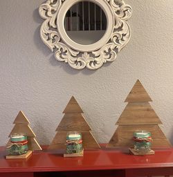 Wood Christmas Tree with candle