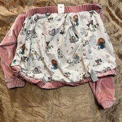 Disney Store Animators Princess Pink Zip Up Jacket toddler girl size 5/6 princes