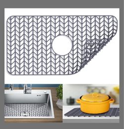 Gray Silicone Sink Protector Mat