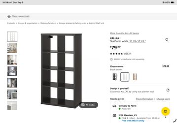 New IKEA KALLAX Shelf Unit Black-Brown