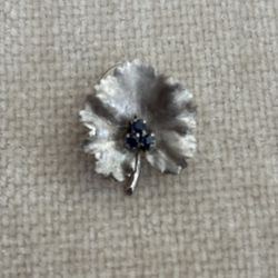 Silver & Garnet Lapel Pin / Broach