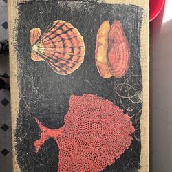 Shell Print On Burlap