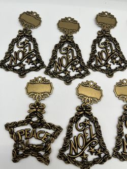 Vintage 1996 Gloria Duchin  Brass Christmas Ornaments. Set Of 11 Pieces  Thumbnail