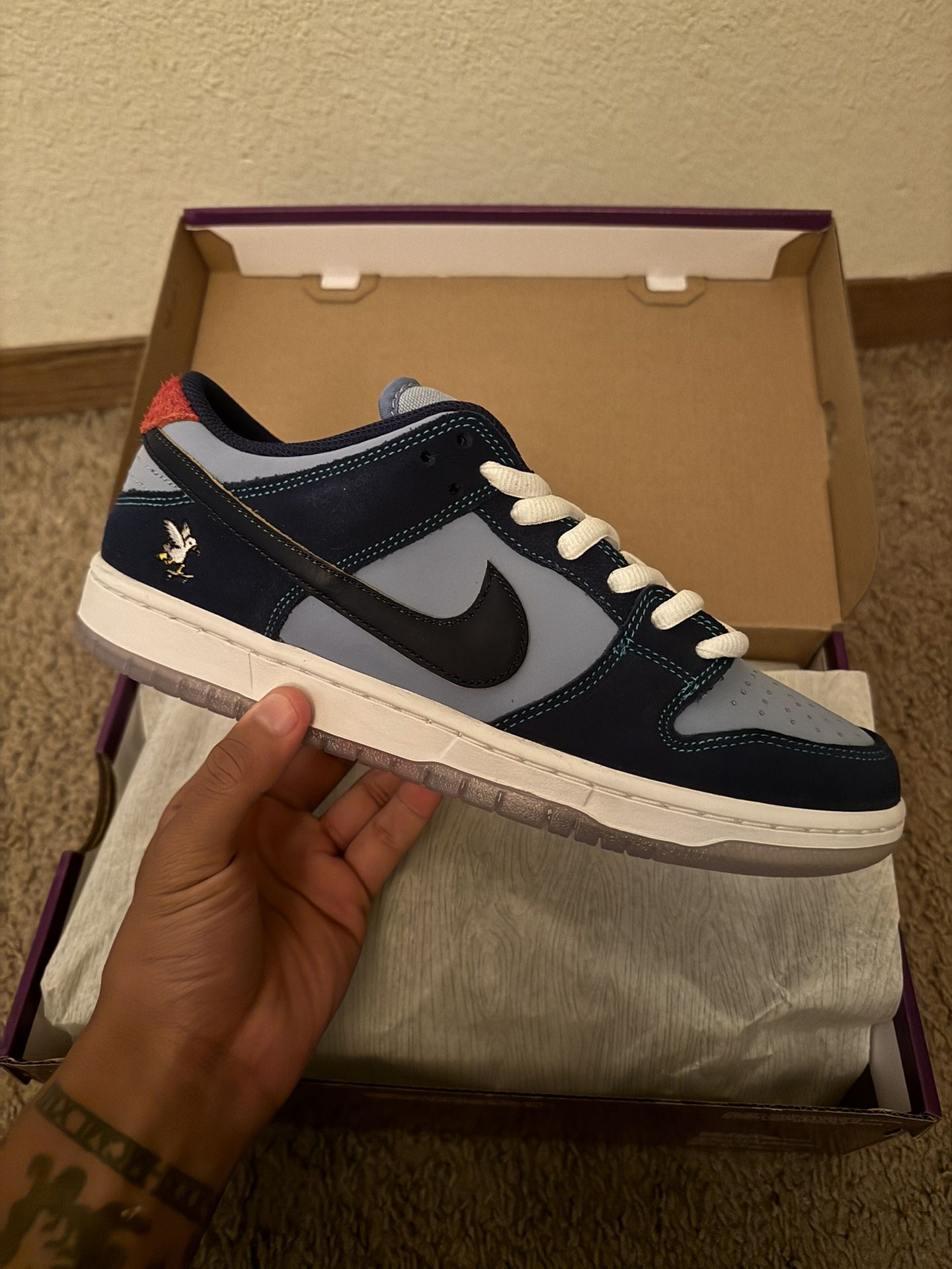 Nike SB Dunk Low - Size 9M (Why So Sad? & Red Gum)