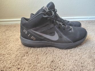 Nike Air Overplay IX Mid Top Basketball Sneaker - Black - Men's Size 13