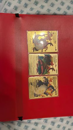 Gold metal Pokemon collectibles