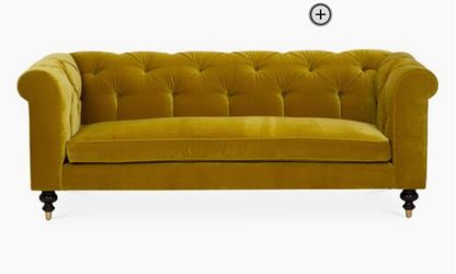 Dexter 92” tufted chesterfield sofa, velvet