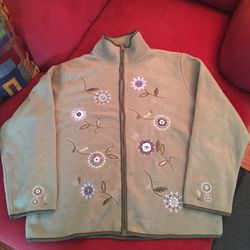 Bonnie Evans Fleece Zip Front Hoodie Jacket