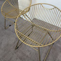 Gold Metal Stools (2)