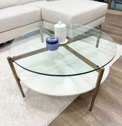 West Elm Coffee Table - White & Gold