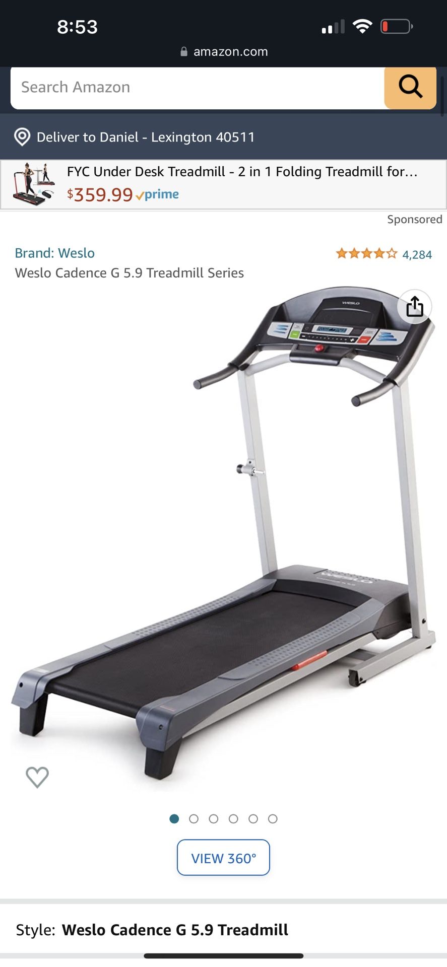 Weslo Cadence G 5.9 Treadmill Series