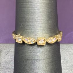 14K Yellow Gold Diamond Stackable Ring 0.12 CTW