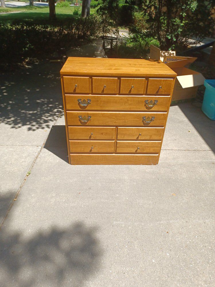 Vintage Ethan Allen Style 3 Drawer Wood Dresser 30" W X  30" H