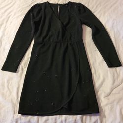 Black Sparkle Wrap Dress By Speechless M