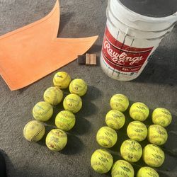softball slowpitch asa balls & bucket