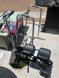 Leg ankle knee scooter and walker combo