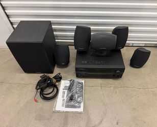 Mitsubishi M-VR700 Dolby DTS Receiver M-S100 5.1 Speaker System Remote