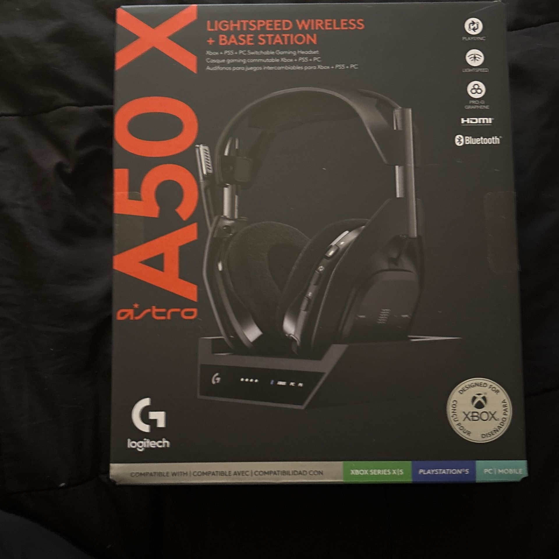Logitech G Astro A50 X Omni-Platform Wireless Gaming Headset + Base Station for PS5, Xbox, PC: PLAYSYNC Video & Audio Switcher, HDMI 2.1 4K 120Hz VRR,