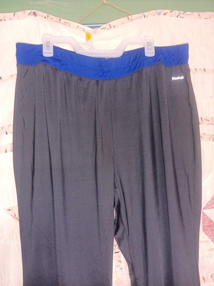 Women's Reebok charcial gray & royal blue atgletic pants 22/24 38-44" waist