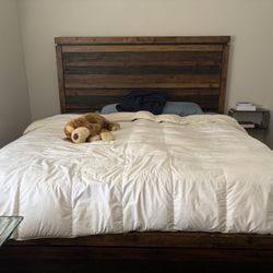 King Size Bedroom Set- Small Wall Mounted Night Stand - Without Mattress