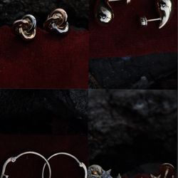Women gold earrings