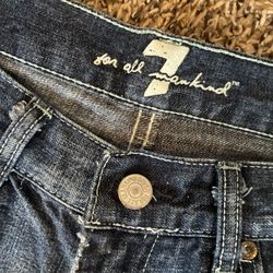 7 For All Mankind  Distressed Jeans Crystal Sz 29 NM Medium Dark Women’s