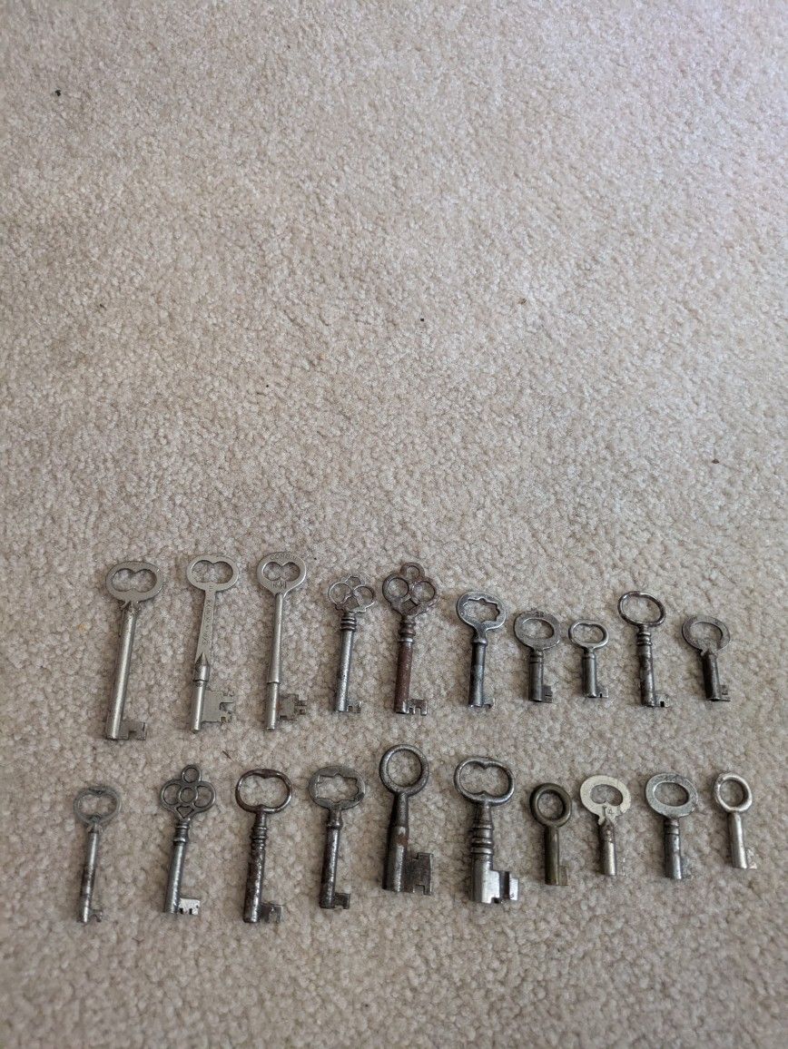 20 Antique Skeleton Keys