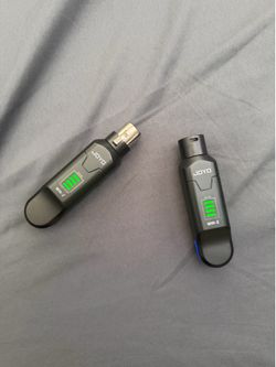 Wireless transmitter and receiver for microphone, rechargeable