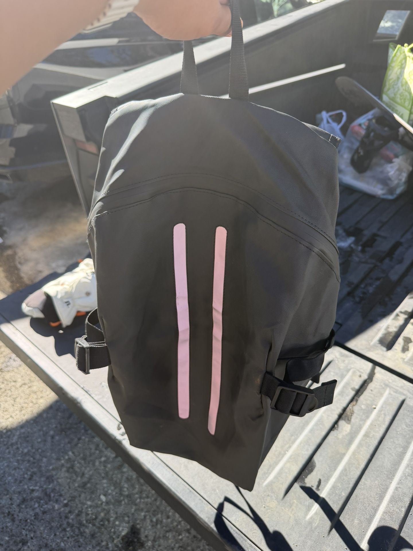 Motorcycle Backpack for Men, Waterproof Helmet Backpack with Reflective & Laptop Pocket, Large Motorcycle Bag Helmet Bag for Travel Daily Trips Office