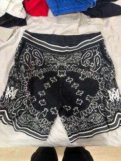 Amiri Bandana Jacquard Knit Shorts