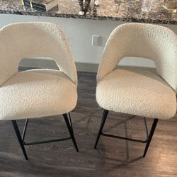 Two Beige Barstools