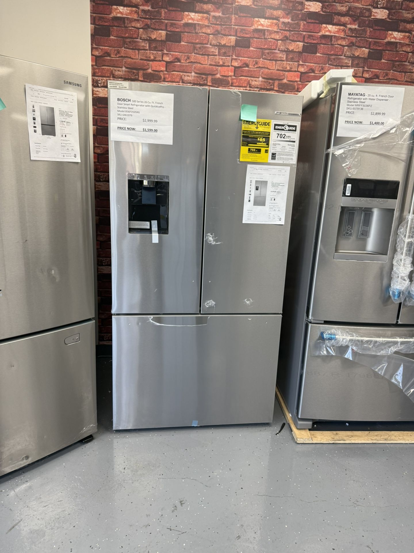 500 Series French Door Bottom Mount Refrigerator 36'' Stainless steel (with anti-fingerprint), Total No Frost