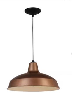 Hampton Bay 1-Light Vintage Copper Warehouse Pendant with Metal Shade