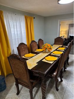 Dinning table 8 chairs comes with glass top cover and the buffet everything is in excellent condition