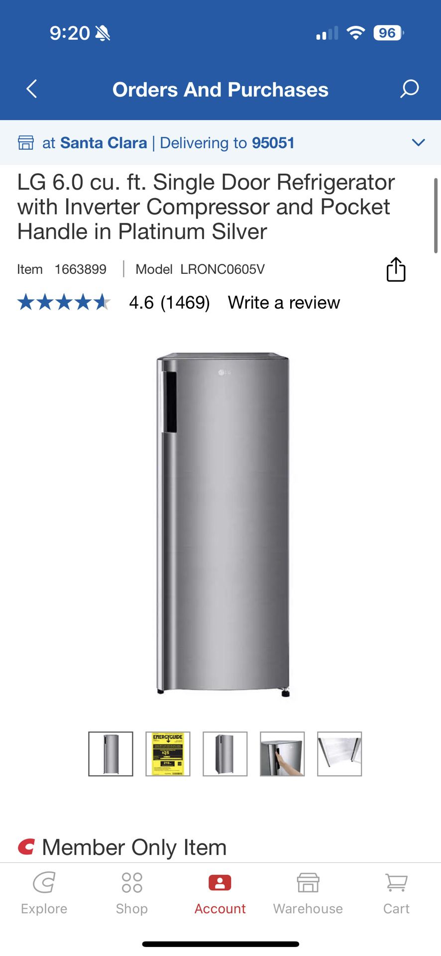 Brand New Small Refrigerator 6.0 Cu Ft LG (Msrp $390)