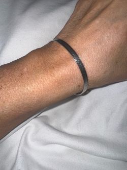 Vintage Sterling Silver Bangle Bracelet Signed P & H, fits 7"