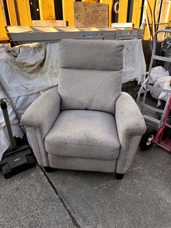 Gray Fabric Upholstered Recliner Chair