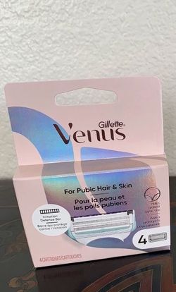 Gillette Venus for Pubic Hair and Skin, Women's Razor Blades, 4 Refills, White New.   $10.00  new