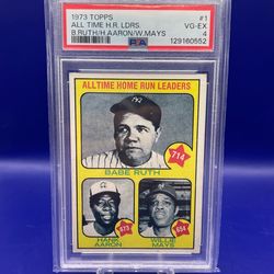 1973 Topps All Time HR LDRS Ruth,Aaron, Mays PSA 4